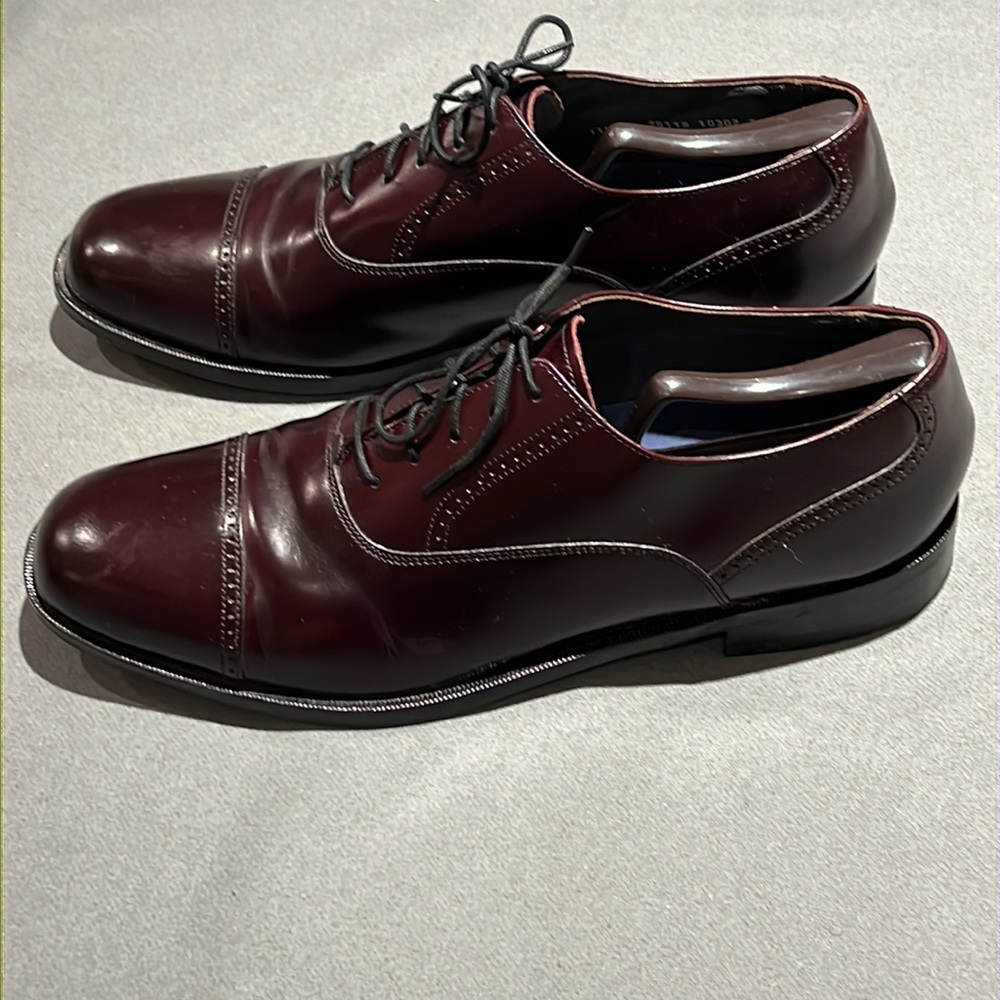 Bostonian Stockbridge Cap Toe Oxford Burgundy Leather Lace Up Size 11.5